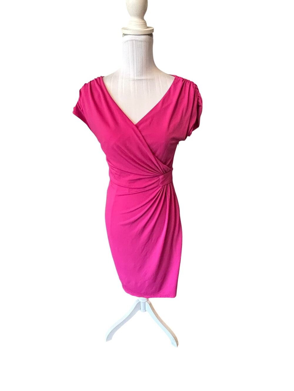 coast Pink Sheath Faux Wrap Dress Size 10